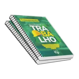 Apostilas personalizadas para treinamento corporativo, com encadernação espiral, impressas pela Gráfica Tip em Belém.
