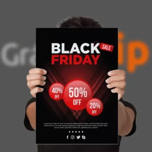 Cartaz A3 personalizado para promoção de loja, com impressão a laser de alta qualidade, produzido pela Gráfica Tip em Belém.