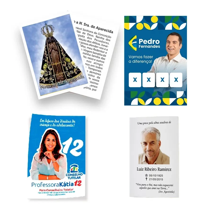 Santinhos personalizados para impressão